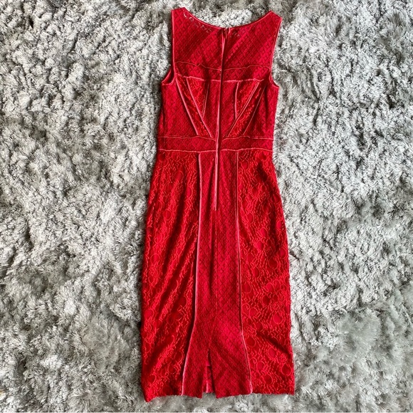 bebe Red Lace Sleeveless Dress Size 4 - Picture 8 of 9